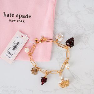 NWT Kate Spade Strawberries Charm Bracelet *RARE*